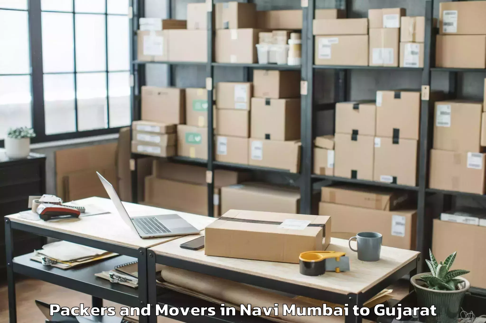 Navi Mumbai to Kamrej Packers And Movers Booking